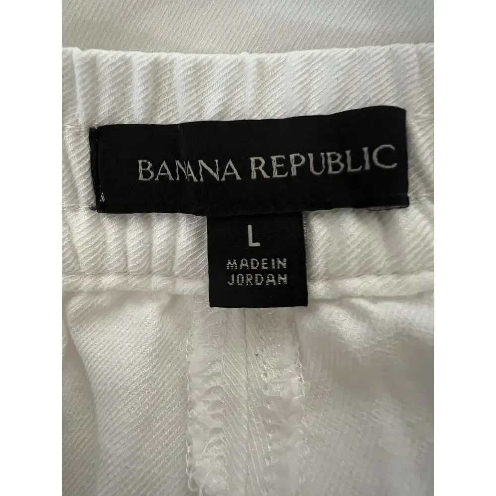 Banana Republic Linen Blend Pants Crisp White Women's Sz Large